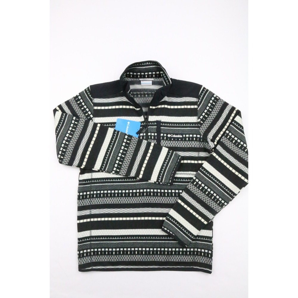 Columbia Men's Sweater Weather II Printed Fleece Half Zip Gray White Fair Isle S